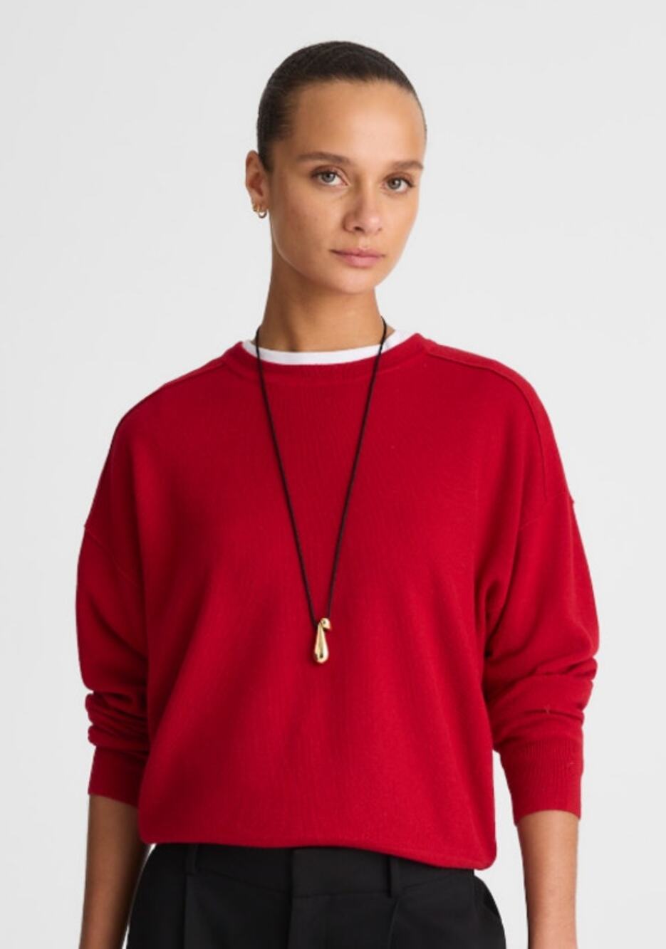NWT Madewell Hayes Merino Wool Pullover Sweater Crewneck Relaxed Crimson Siz XXS